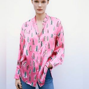 Zara Flowy Printed Top